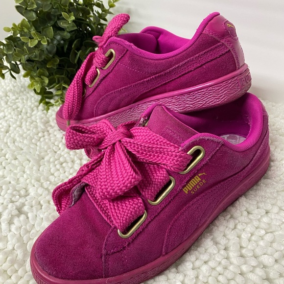 Puma Shoes - PUMA Suede Heart Sneakers, Magenta, 8.5